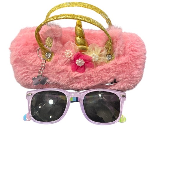Limited Too Pink‎ Plush Unicorn Eyeglass Case And Purple Peyton Sunglasses. - Picture 3 of 4